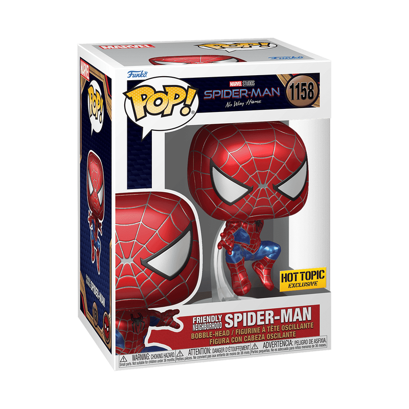 Pop!: Spider-man No Way Home - Friendly Neighborhood Spider-man #1158 (Metallic) (Hot Topic Exclusive)
