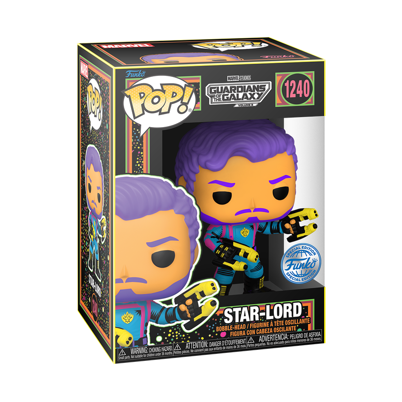 Pop! Heroes: Guardians of the Galaxy - Star-Lord #1240 (Black Light) (Special Edition)