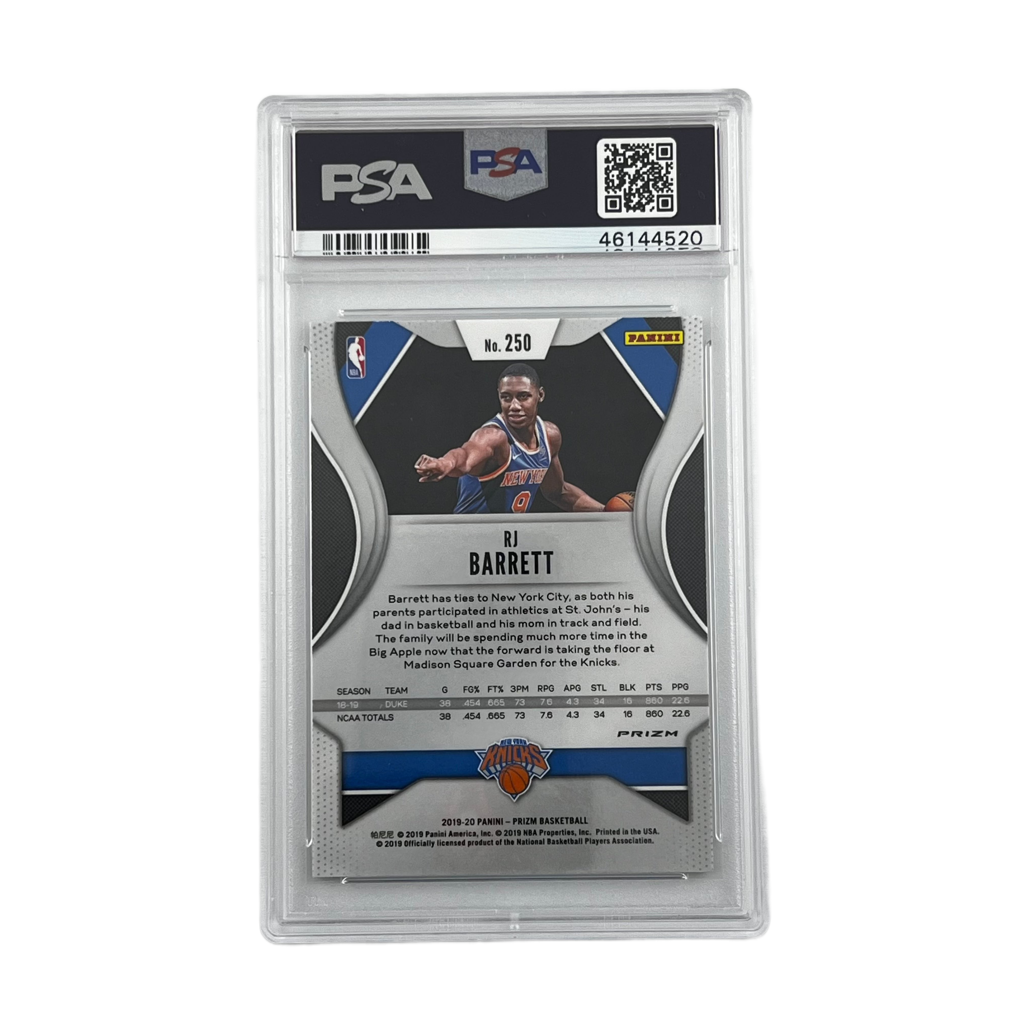 2019 Panini Prizm Basketball: Silver Prizms - RJ Barrett #250 (RC) (PSA 9)