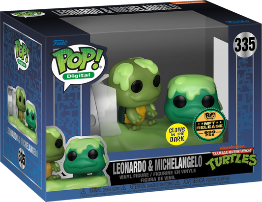 Pop! Digital: Teenage Mutant Ninja Turtles - Leonardo & Michelangelo #335 (999 Pcs) (Glow) (Pre-Order)